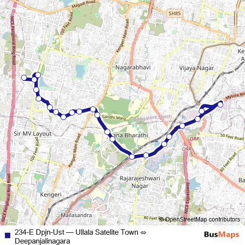 234-E Dpjn-Ust bus Line Map