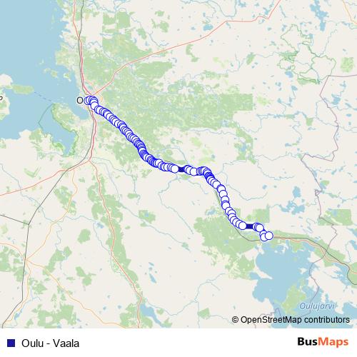 Oulu - Vaala bus Line Map