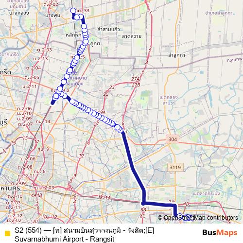 S2 (554) bus Line Map