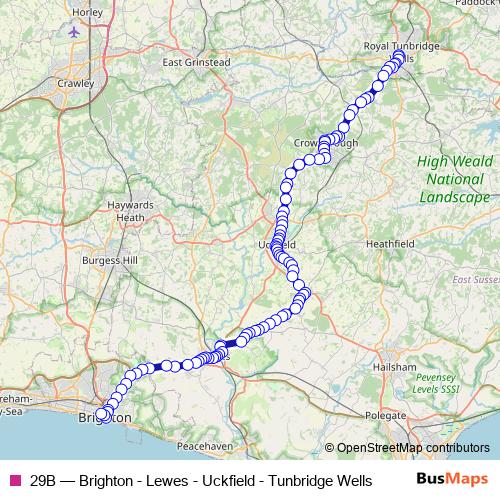29B bus Line Map