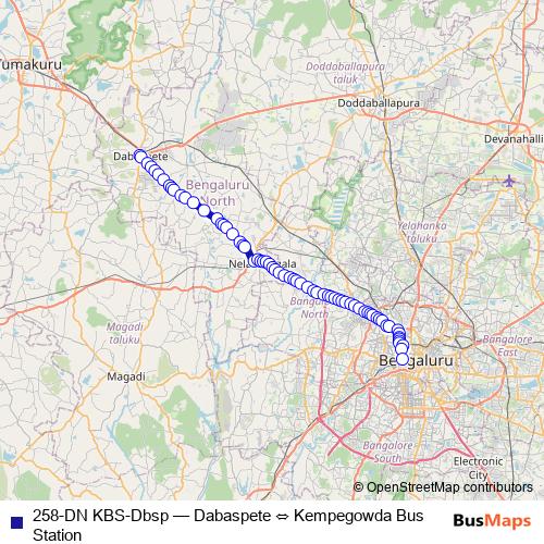 258-DN KBS-Dbsp bus Line Map