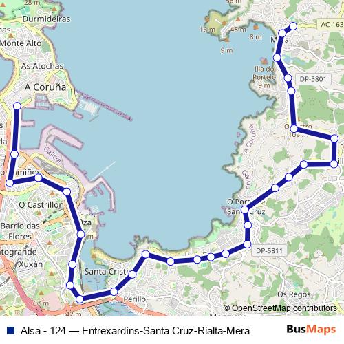 Alsa - 124 bus Line Map