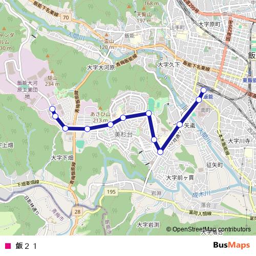 飯２１ bus Line Map