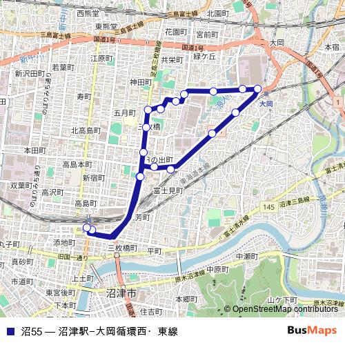 沼55 bus Line Map