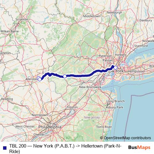 TBL 200 bus Line Map