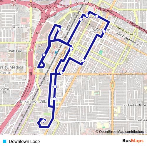 Downtown Loop bus Line Map