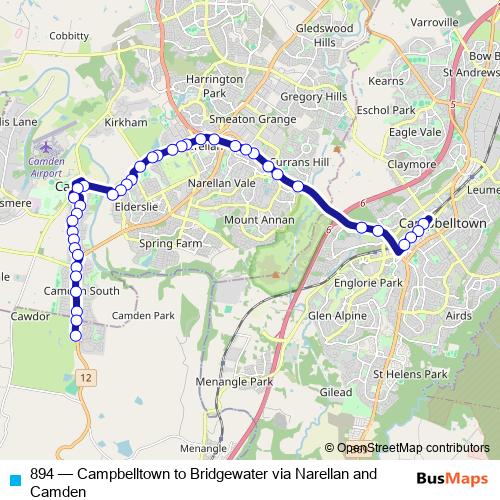 894 bus Line Map