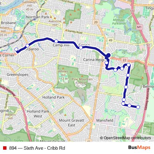 894 bus Line Map