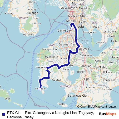 PTX-Clt bus Line Map