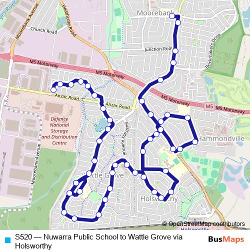 S520 bus Line Map