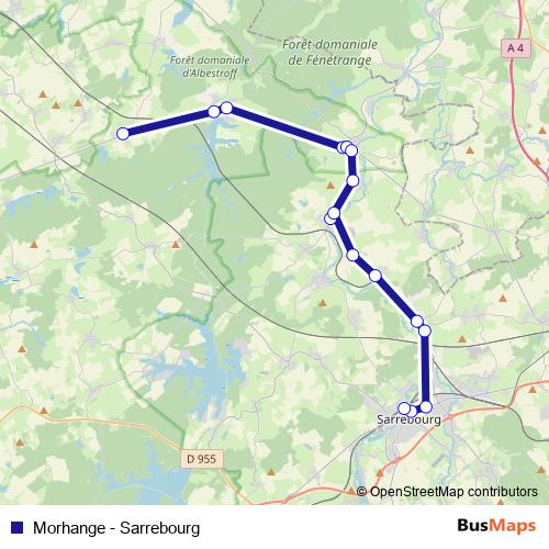 Morhange - Sarrebourg bus Line Map