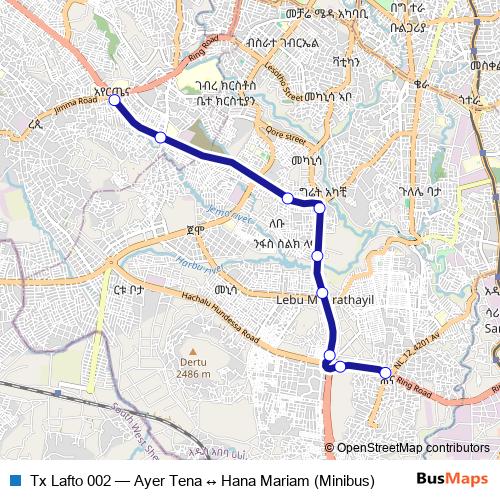 Tx Lafto 002 bus Line Map