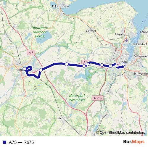 A75 rail Line Map