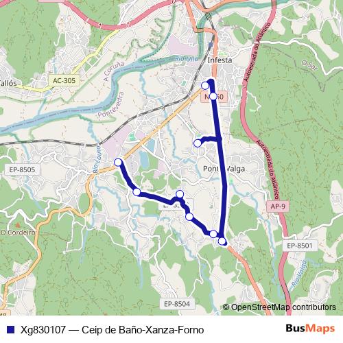Xg830107 bus Line Map
