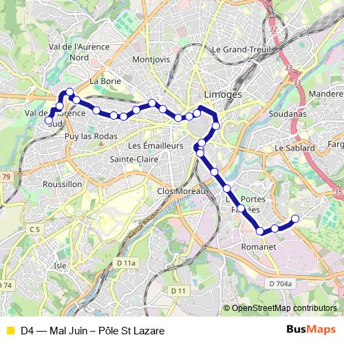 D4 bus Line Map