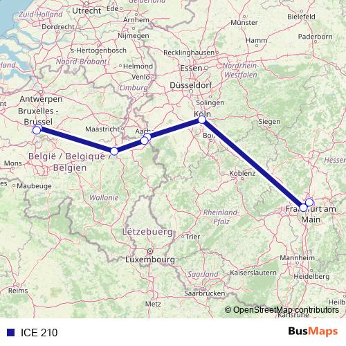 ICE 210 rail Line Map