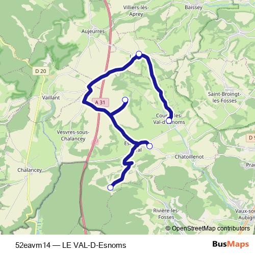 52eavm14 bus Line Map