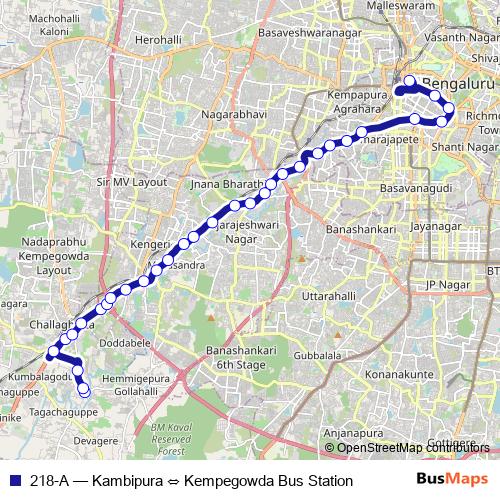 218-A bus Line Map