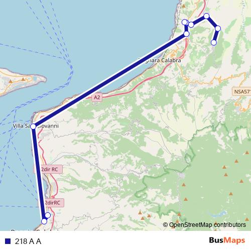 218 A A bus Line Map