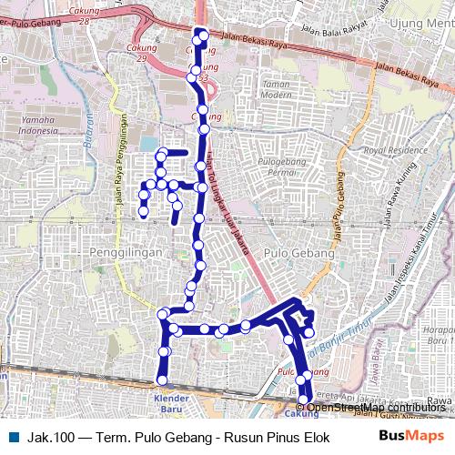 Jak.100 bus Line Map