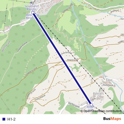 H1-2 cable-car Line Map