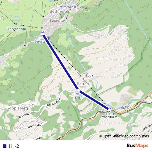 H1-2 cable-car Line Map