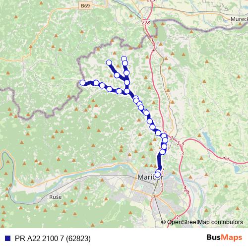 PR A22 2100 7 (62823) bus Line Map
