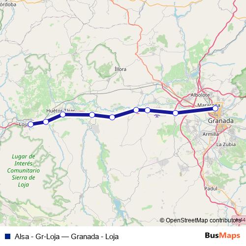 Alsa - Gr-Loja bus Line Map