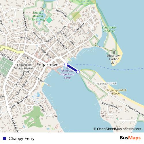 Chappy Ferry ferry Line Map