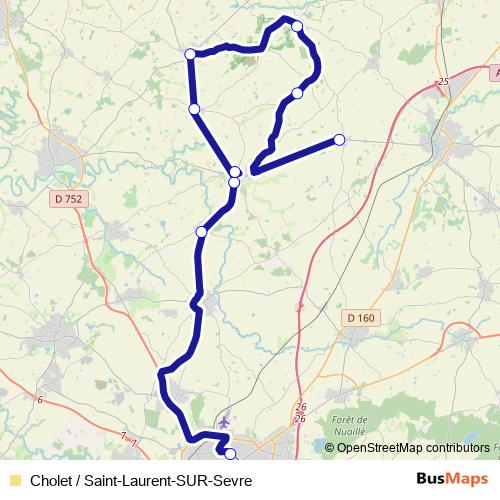 Cholet / Saint-Laurent-SUR-Sevre bus Line Map
