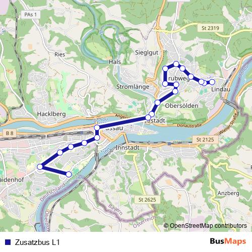 Zusatzbus L1 bus Line Map