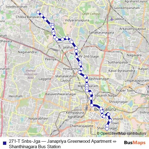 271-T Snbs-Jga bus Line Map