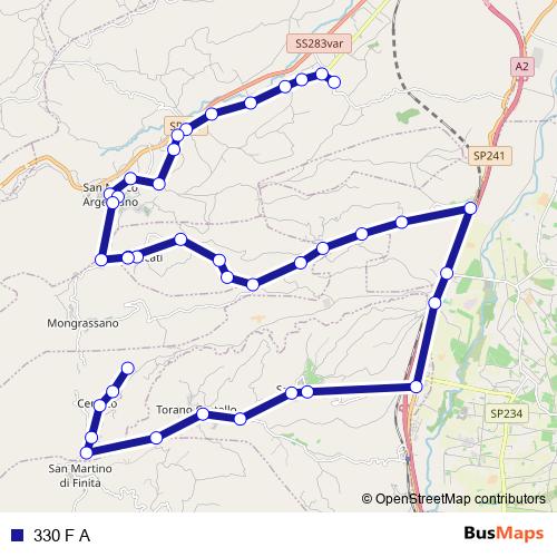 330 F A bus Line Map