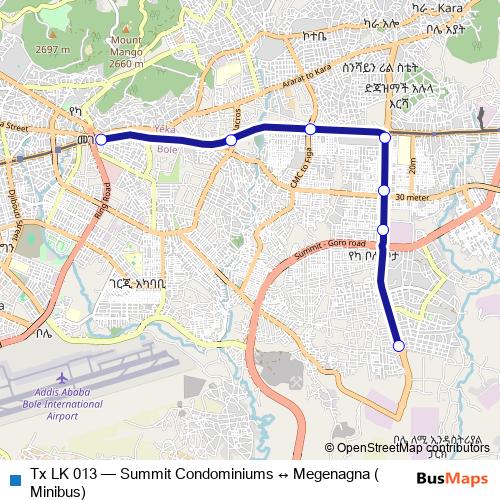 Tx LK 013 bus Line Map