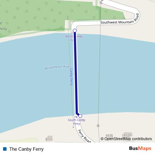The Canby Ferry ferry Line Map