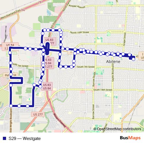 S29 bus Line Map