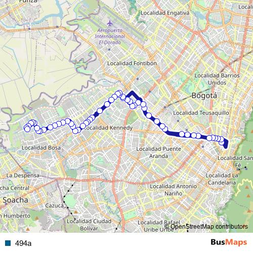 494a bus Line Map