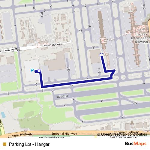 Parking Lot - Hangar bus Line Map