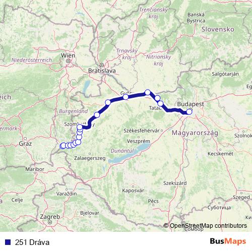 251 Dráva rail Line Map
