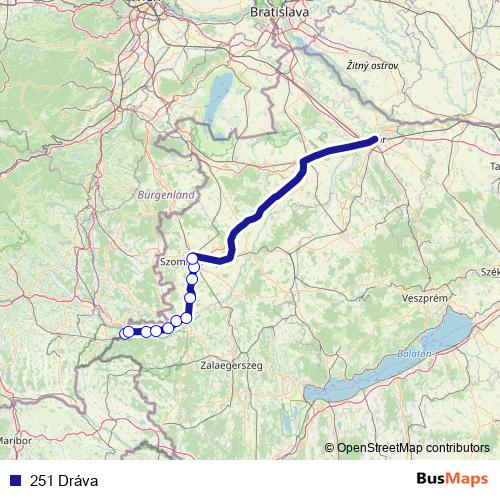 251 Dráva rail Line Map