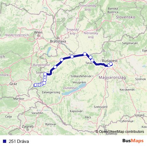 251 Dráva rail Line Map
