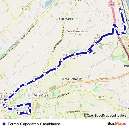 Fermo-Capodarco-Casabianca bus Line Map