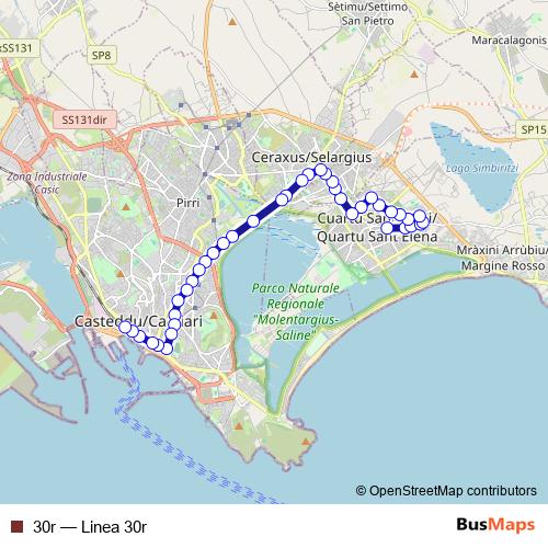 30r bus Line Map