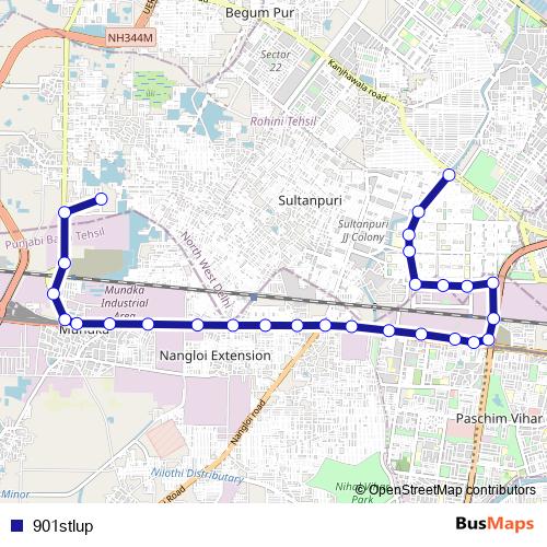 901stlup bus Line Map