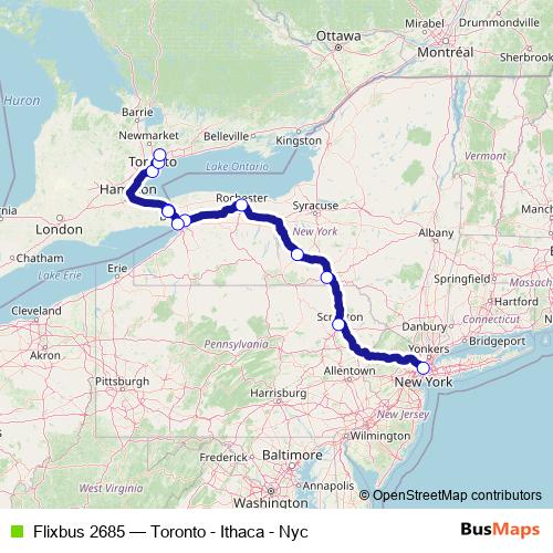 Flixbus 2685 bus Line Map