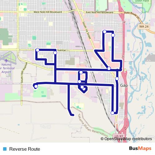 Reverse Route bus Line Map