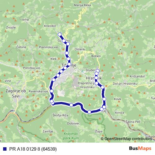 PR A18 0129 8 (64539) bus Line Map