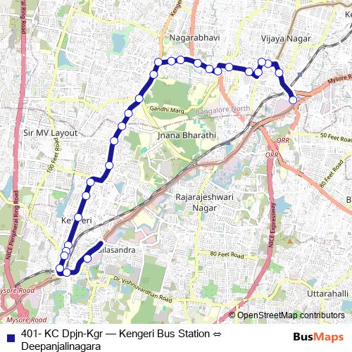 401- KC Dpjn-Kgr bus Line Map
