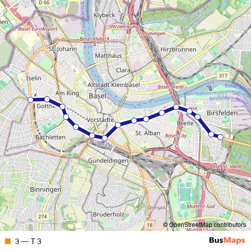 3 tram Line Map