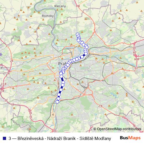 3 tram Line Map